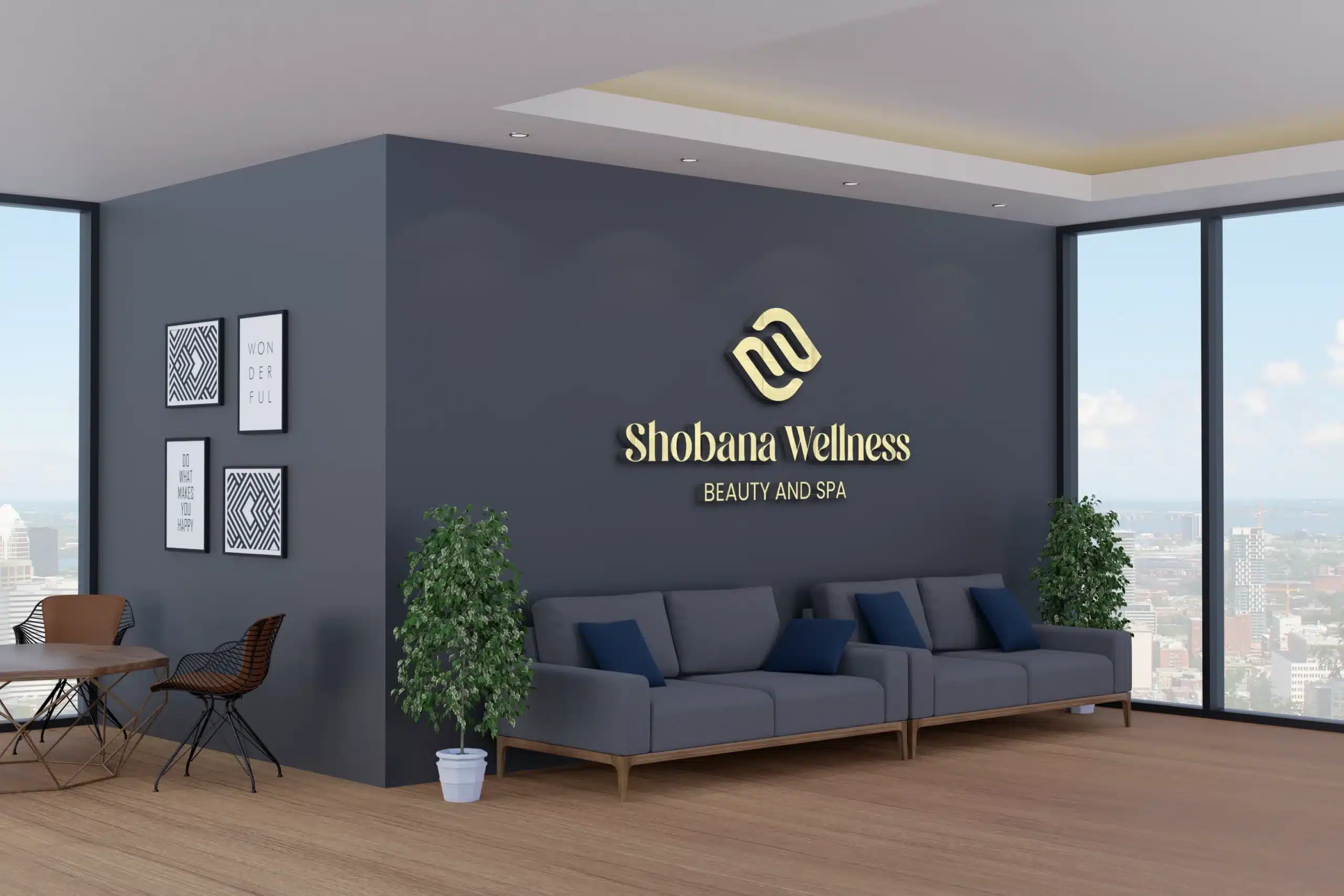 shobana wellness wall mockup