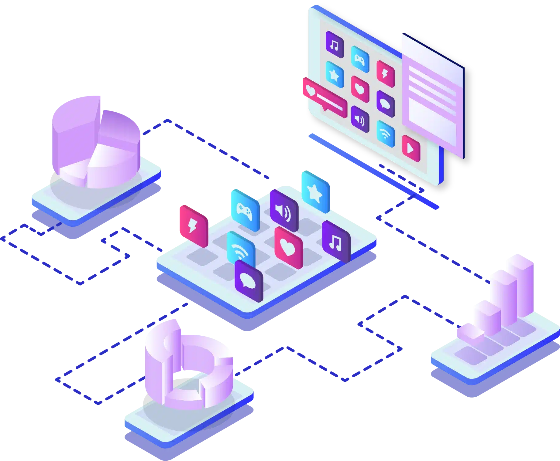 isometric cross channel marketing