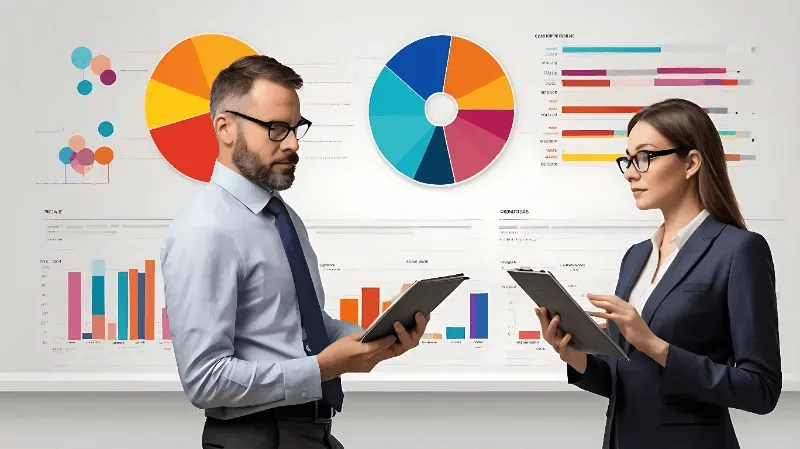 The image illustrates the process of comparing your brand's performance and strategies against those of competitors.