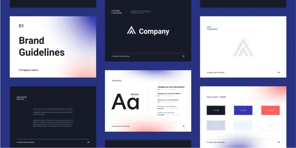 Modern brand style guide layout