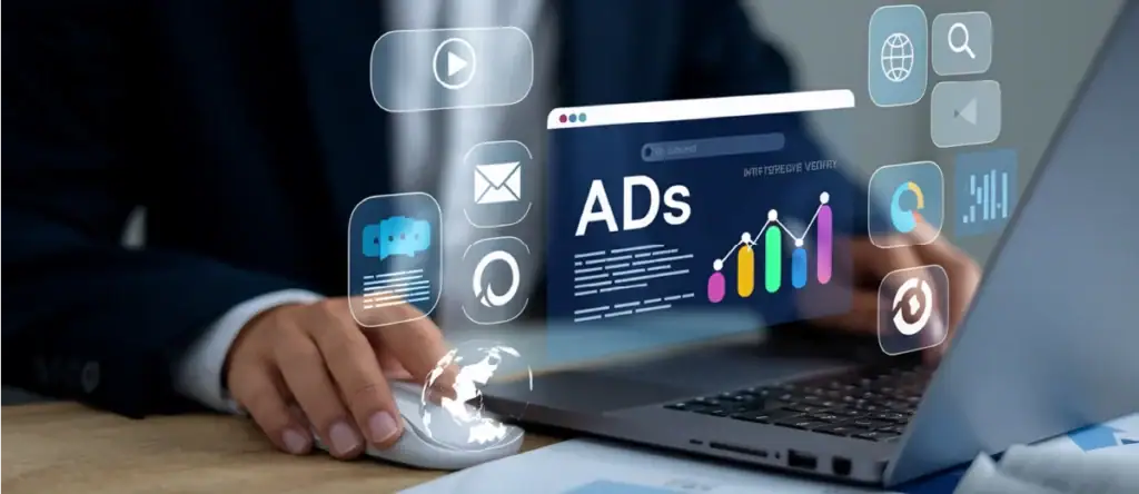 Person analyzing digital advertising data