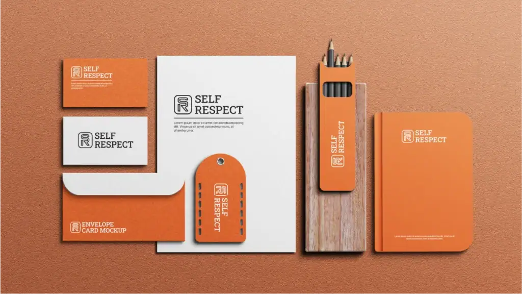 branding materials with logo
