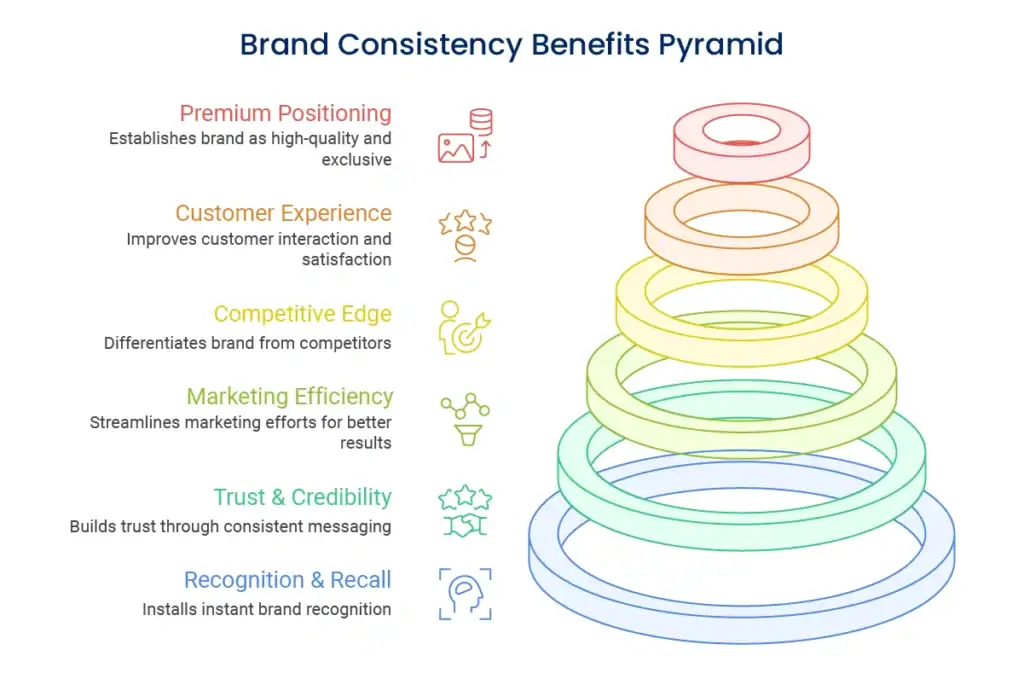 Brand consistency benefits pyramid